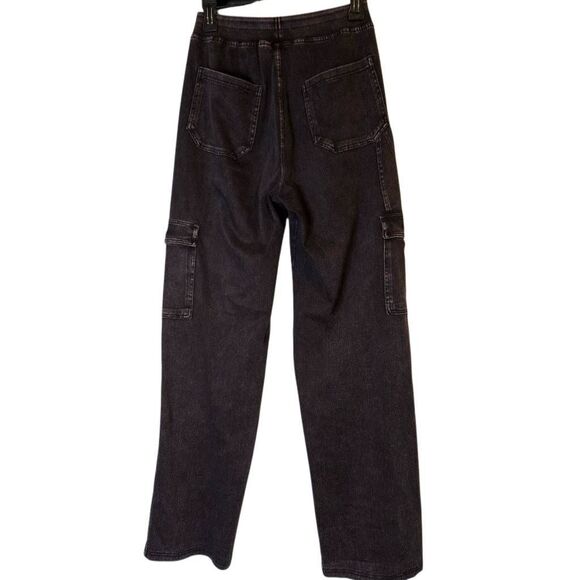 Halara pull on cargo jeans, black. Size S. #928 - Picture 2 of 3